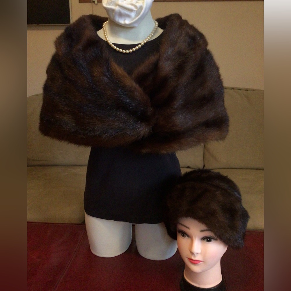 Stunning Vintage Mink Stole and Hat